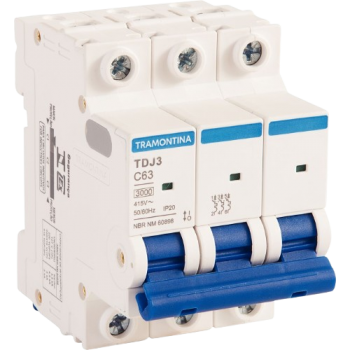 MINIDISJUNTOR TRIPOLAR TDJ3-3C63 3P 63A 3KA TRAMONTINA