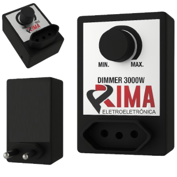 DIMMER ROTATIVO BLOCO BIVOLT 3000W C/ TOMADA E CHAVE OFF RIMA