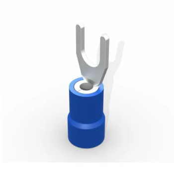 TERMINAL, COBRE ESTANHADO, GARFO M4, PRE-ISOL. NYLON, 1,52,5MM2 27A, COR AZUL DECORLUX