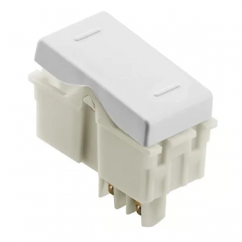 INTERRUPTOR  PARALELO THREE WAY COM COMPONENTES METÁLICOS 10A 250V SIST. MODULAR BRANCO TRAMONTINA
