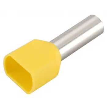 TERMINAL TUBULAR DUPLO 6,0MM AMARELO C14 TE6014 ELETROKIT