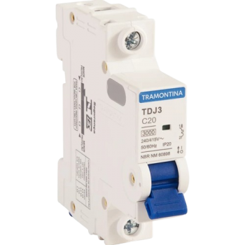 MINIDISJUNTOR MONOPOLAR TDJ3-1C20 1P 20A 3KA TRAMONTINA