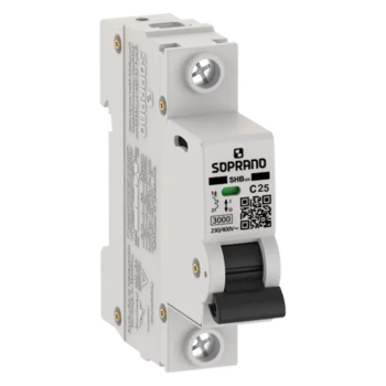 DISJUNTOR MONOPOLAR SHB1-GIII-C25 1P 25A 3KA SOPRANO