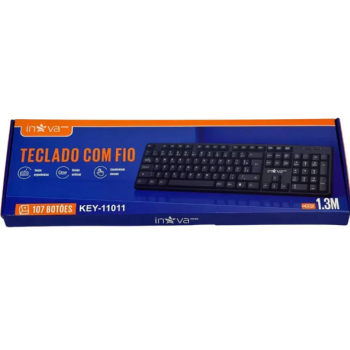 TECLADO INOVA COM FIO PRETO MODELO KEY-11011