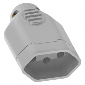 PLUGUE FEMEA 2P+T 20A CINZA ILUMI