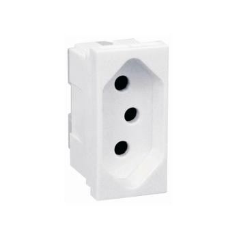 TOMADA NBR 10A PARA PAINEL INTERNA COM ENGATE BRANCA DUTOTEC