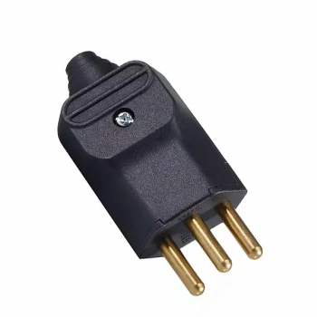 PLUGUE MACHO REFORCADO 2P+T 20A RETO PRETO C/ PRENSA CABO SAIDA EXPANSIVEL VOLTIM