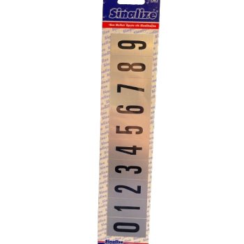 PLACA ETIQUETA ALUMÍNIO 2,5X5CM NUMERAL 0–9 (JOGO) - 100CR