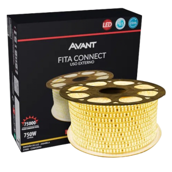 FITA LED EXTERNA 15W/M IP65 2700K ÂMBAR 127V AVANT (METRO)