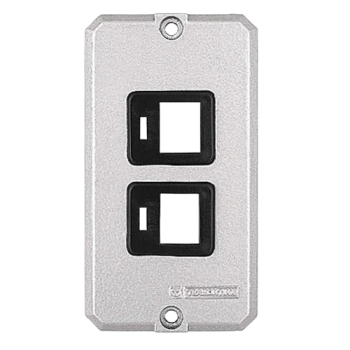 TAMPA 2 POSTOS CENTRAL 20x17 RJ45 EM ALUMINIO PARA CONDULETE 1/2 E 3/4 SEM PINTURA EPOXI TRAMONTINA
