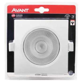 SPOT LED 7W BIV QUADRADO EMBUTIR 11,5CM 6500K BRANCA AVANT