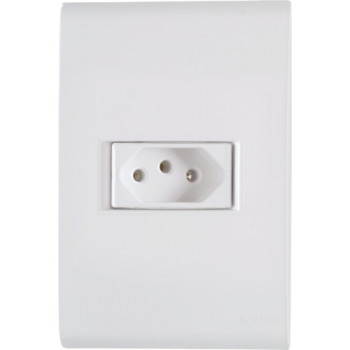CONJUNTO 4X2 C/ 1 TOMADA 2P+T 10A/250V LINHA LIZ BRANCO TRAMONTINA