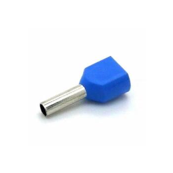 TERMINAL TUBULAR DUPLO 16,0MM AZUL C14 TE16-14 ELETROKIT