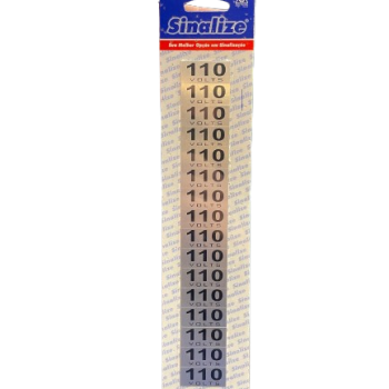 PLACA ETIQUETA ALUMÍNIO 1,5X3,5CM 110V C/16 PEÇAS - 100CO