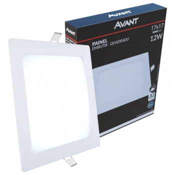 PAINEL PLAFON LED EMBUTIR QUADRADO 12W 17X17 6500K BIVOLT 720LM AVANT