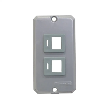 TAMPA 2 POSTOS CENTRAL 20x17 RJ 45 EM ALUMINIO PARA CONDULETE 1 TRAMONTINA