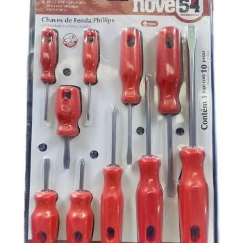 CHAVES FENDA/PHILLIPS JOGO KIT 10 PEÇAS AC 954