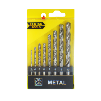JOGO DE BROCAS METAL 8PC FERTAK