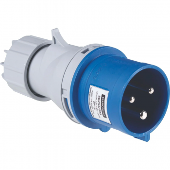 PLUGUE INDUSTRIAL MOVEL AZUL MACHO  2P+T 32A 220-250V 6H IP44 TRAMONTINA