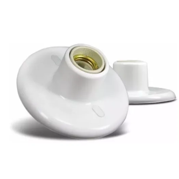 PLAFON SIMPLES BRANCO E27 COM SOQUETE DE PORCELANA 4A 250V TRAMONTINA