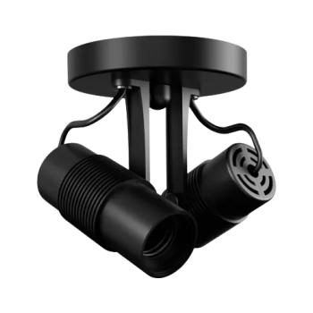 SPOT BASIC DUPLO 2XE27 PRETO FOSCO AVANT
