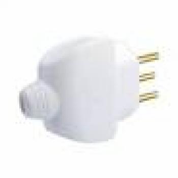 PLUG MONOBLOCA 2P+T 4MM 10A 250 CINZA