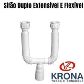 SIFAO PVC DUPLO BRANCO 71CM HIDRAULICA KRONA