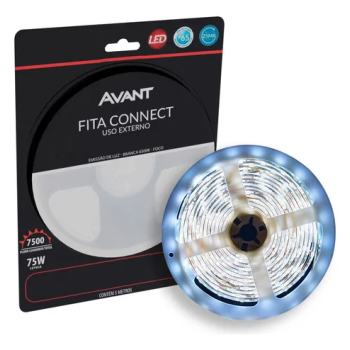 FITA LED EXT CONNECT IP65 15W/M 5M 6500K BRANCA 127V AVANT