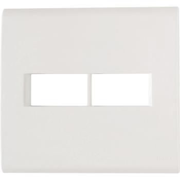 PLACA + SUPORTE 4X4 2 POSTOS HORIZONTAL LINHA LIZ BRANCA TRAMONTINA