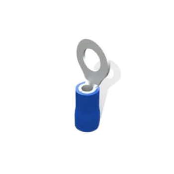 TERMINAL OLHAL, COBRE ESTANHADO, ANEL M6, PRE-ISOL. NYLON 1,5 - 2,5MM2 27A, COR AZUL DECORLUX