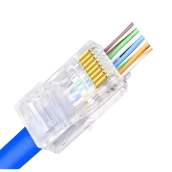 PLUG RJ45-EZ MACHO 8 VIAS 8 CONTATOS CAT.6 VAZADO SECLAN