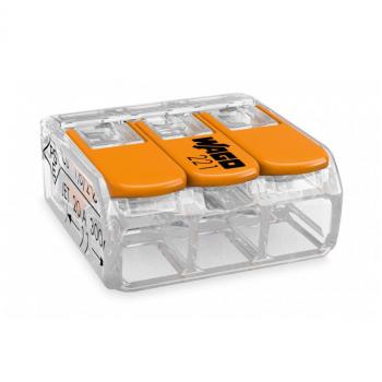 CONECTOR EMENDA 3X 0,2-4MM 450V 32A 221413 WAGO