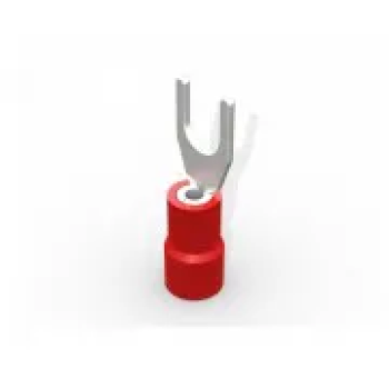 TERMINAL, COBRE ESTANHADO, GARFO M3, PRE-ISOL. NYLON, 0,51,5MM2 9A, COR VERMELHO DECORLUX