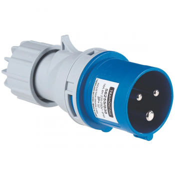 PLUGUE INDUSTRIAL MOVEL AZUL MACHO 2P+T 16A 220-250V 6H IP44 TRAMONTINA