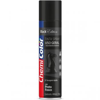 TINTA SPRAY USO GERAL 400ML PRETO FOSCO CHEMI COLOR
