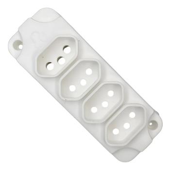 TOMADA MULTIPLA 4 BRANCA P/ EXTENSÃO