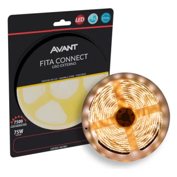 FITA LED EXT CONNECT IP65 15W/M 5M 2700K ÂMBAR 127V AVANT