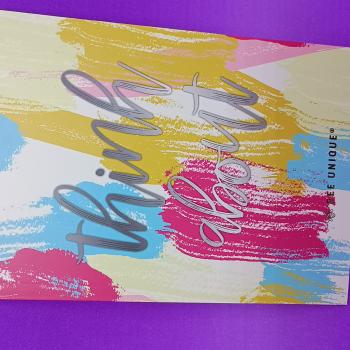 Caderno A5 THINK ABOUT C/Pauta 32 folhas