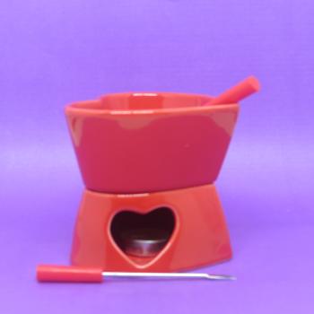 Aparelho de Fodue 4 Pçs Coração -Vermelho