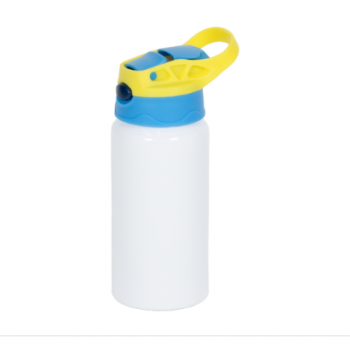 SQUEEZE GARRAFA DE ALUMINIO 500ML TAMPA AZUL CLARO ALCA AMARELA BICO - JKB