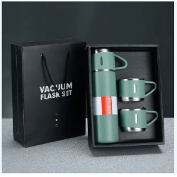 KIT GARRAFA TERMINCA 500ML C/ 3 XÍCARA  - VERDE