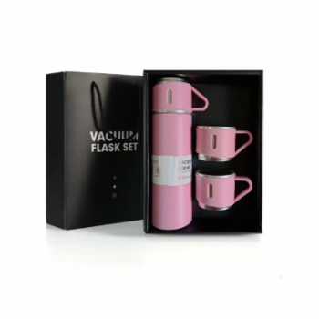 KIT GARRAFA TERMINCA 500ML C/ 3 XÍCARA  - ROSA