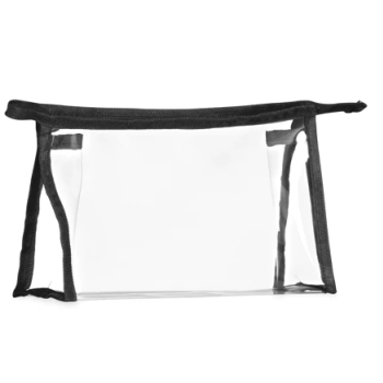 NECESSAIRE PLASTICA TRANSPARENTE - PRETA