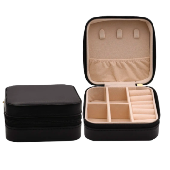 PORTA JOIA PORTATIL CAIXINHA - PRETO