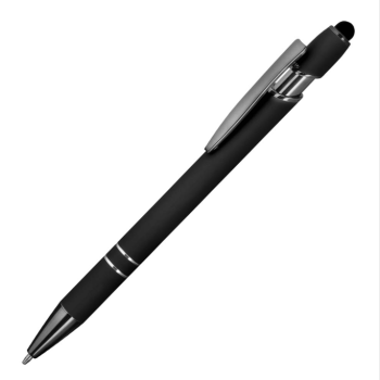 CANETA METAL DET. PRATA C/ TOUCH PRETA CM3850