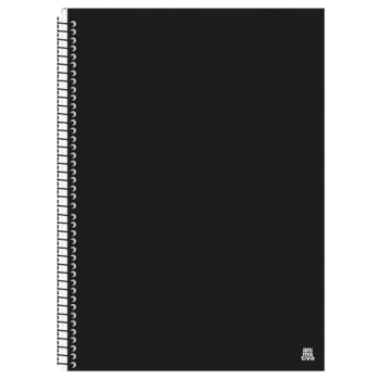 CADERNO MATERIA ESPIRAL 10X1 CD.140FLS ANIMATIVA KBOM! BLACK PRETO