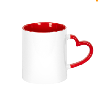 CANECA CERAMICA ALÇA CORAÇÃO VERMELHA 325ML - JKB