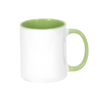 CANECA CERAMICA ALÇA E INERIOR VERDE CLARO 325ML - JKB