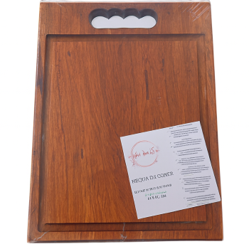 TABUA DE CORTE/CHURRASCO EM MADEIRA ANGELIM 30X40CM X 2,5CM PERSONALIZADA COM CANALETA