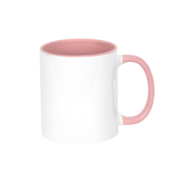 CANECA CERAMICA ALÇA E INERIOR ROSA 325ML - JKB